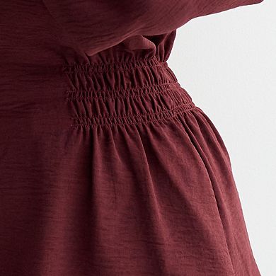 Plus Size Nine West Cinched Long Sleeve Blouse 27-Inch