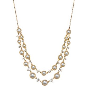 You're Invited Gold Tone Multirow Necklace