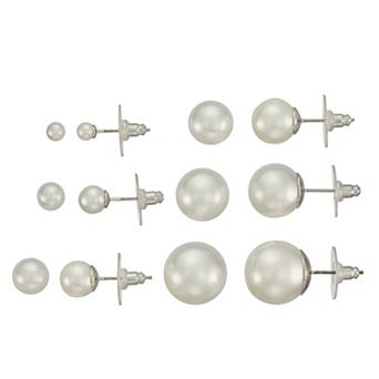 You're Invited Pearl Stud Earrings Set of 2