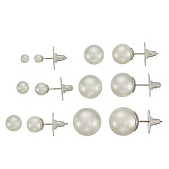 You're Invited 6-Pair Pearl Stud Earring Set