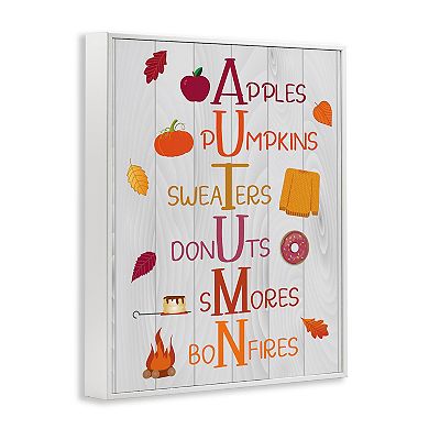 Stupell Home Decor Autumn Letters Framed Giclee Wall Art