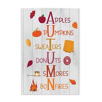 Stupell Home Decor Autumn Letters Plaque Wall Art