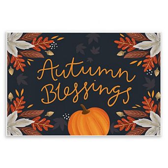 Stupell Home Decor Autumn Blessings Pumpkin Plaque Wall Art
