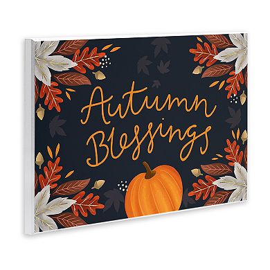Stupell Home Decor Autumn Blessings Pumpkin Plaque Wall Art