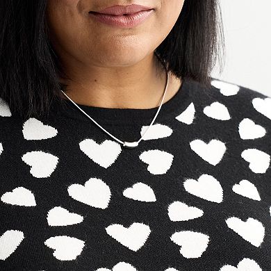 Plus Size Chelsea & Theodore Short Sleeve Crew Neck Pullover Sweater