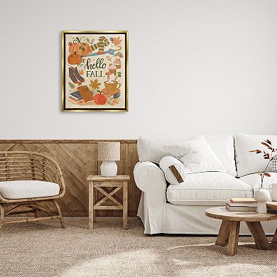 Stupell Home Decor Hello Fall Framed Canvas Wall Art