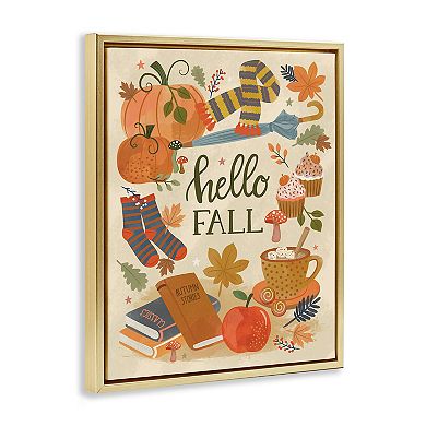 Stupell Home Decor Hello Fall Framed Canvas Wall Art