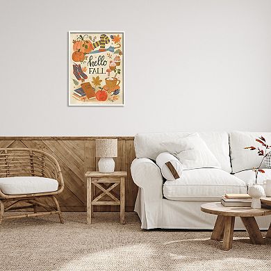 Stupell Home Decor Hello Fall Framed Giclee Wall Art