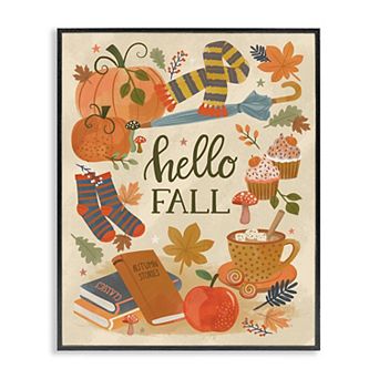 Stupell Home Decor Hello Fall Framed Giclee Wall Art