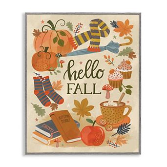 Stupell Home Decor Hello Fall Framed Giclee Wall Art