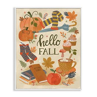 Stupell Home Decor Hello Fall Framed Giclee Wall Art