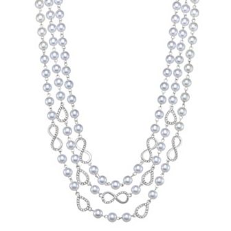 You're Invited Silver Tone Multirow Necklace