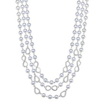 You're Invited Silver Tone Multirow Necklace