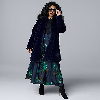 Plus Size Simply Vera Vera Wang Faux Fur Coat