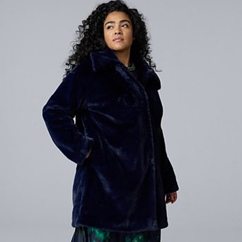 Plus Size Simply Vera Vera Wang Faux Fur Coat