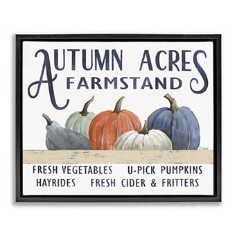 Stupell Home Decor Autumn Acres Farmstand Fall Framed Canvas Wall Art