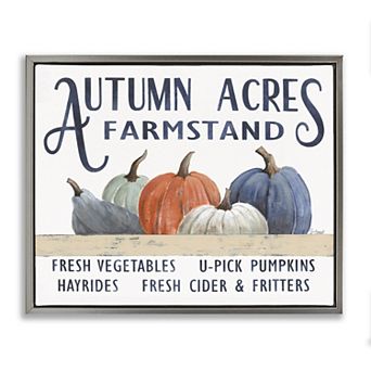 Stupell Home Decor Autumn Acres Farmstand Fall Framed Canvas Wall Art