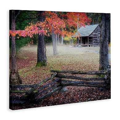 Stupell Home Decor Log Cabin Autumn Foliage Canvas Wall Art