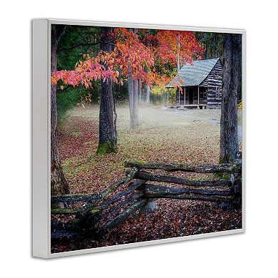 Stupell Home Decor Log Cabin Autumn Foliage Framed Giclee Wall Art
