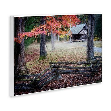 Stupell Home Decor Log Cabin Autumn Foliage Plaque Wall Art