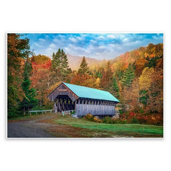 Stupell Home Decor Woodland Covered Bridge Plaque Wall Art