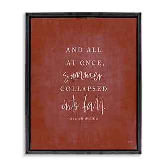 Stupell Home Decor Oscar Wilde Fall Quote Framed Canvas Wall Art