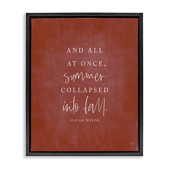 Stupell Home Decor Oscar Wilde Fall Quote Framed Canvas Wall Art