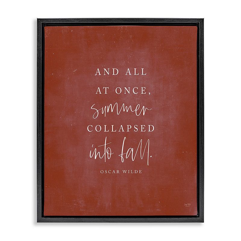 UPC 197658286952 product image for Stupell Home Decor Oscar Wilde Fall Quote Framed Canvas Wall Art, Black Framed | upcitemdb.com