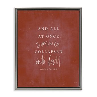 Stupell Home Decor Oscar Wilde Fall Quote Framed Canvas Wall Art