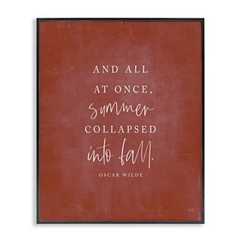 Stupell Home Decor Oscar Wilde Fall Quote Framed Giclee Wall Art
