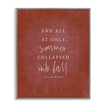 Stupell Home Decor Oscar Wilde Fall Quote Framed Giclee Wall Art