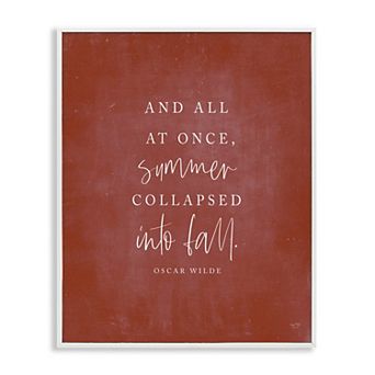 Stupell Home Decor Oscar Wilde Fall Quote Framed Giclee Wall Art