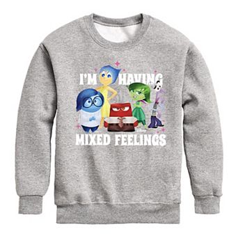 Disney / Pixar's Inside Out 2 Boys 8-20 I'm Having Mixed Feelings Crew Fleece Sweatshirt
