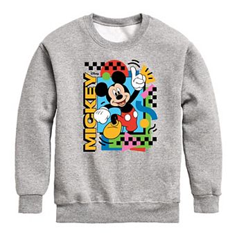 Disney's Mickey Mouse Boys 90's Nostalgia Crew Fleece Sweatshirt