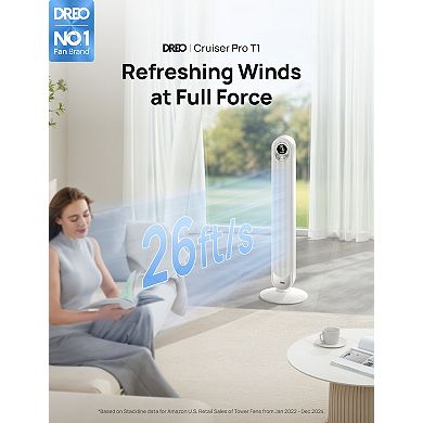 DREO 42 inch 6 Speed Quiet Tower Fan with Remote