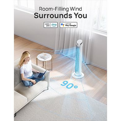 DREO 40 inch Smart Tower Fan with Remote 5 Speed