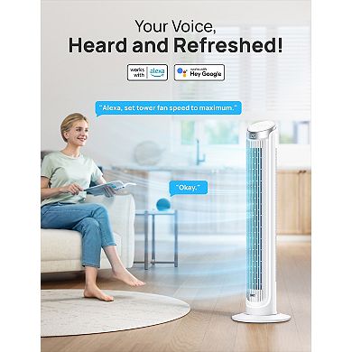 DREO 40 inch Smart Tower Fan with Remote 5 Speed