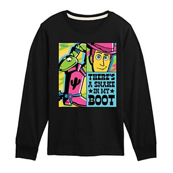 Disney / Pixar's Toy Story Woody Boys 8-20 There's A Snake In My Boot Long Sleeve Graphic Tee