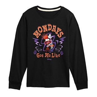 Disney / Pixar's Inside Out 2 Boys 8-20 Mondays Got Me Like Long Sleeve Graphic Tee