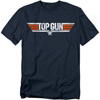 Big & Tall Top Gun Distressed Logo Graphic Tee
