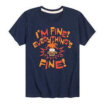 Disney / Pixar's Inside Out 2 Boys 8-20 Anxiety I'm Fine! Everything's Fine! Graphic Tee
