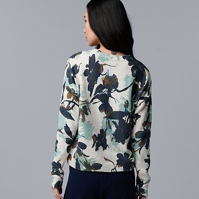 Women's Simply Vera Vera Wang Printed Crewneck Sweater