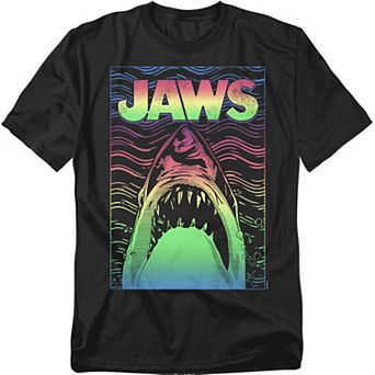 Big & Tall Jaws Neon Line Art Graphic Tee