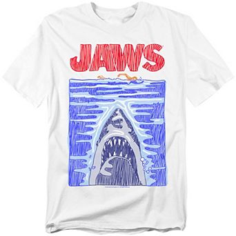 Big & Tall Jaws Scribble Poster Graphic Tee