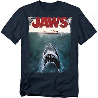 Big & Tall Jaws Movie Poster Navy Graphic Tee