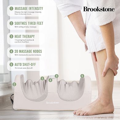 Brookstone Shiatsu Foot Massager with Heat & 20 Massage Nodes