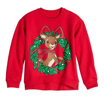 Girls 7-16 Rudolph the Red-Nosed Reindeer Holiday Lightup Graphic Pullover Sweater