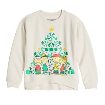 Girls 7-16 Peanuts Holiday Light-Up Graphic Pullover Sweater