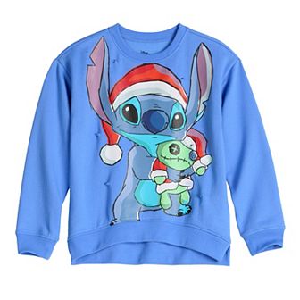 Girls 7-16 Disney's Lilo & Stitch Holiday Light-Up Stitch & Scrump Graphic Pullover Sweater