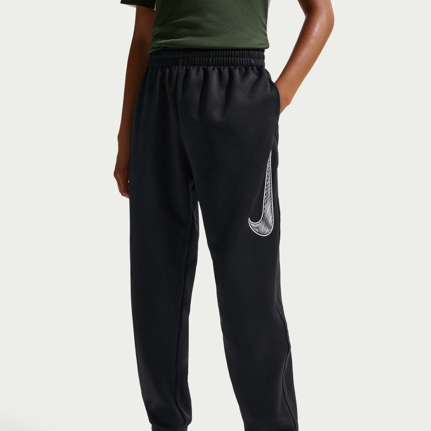 Брюки Nike Dri-FIT Knit Training для мальчиков, цвет: Чёрный — фото 1